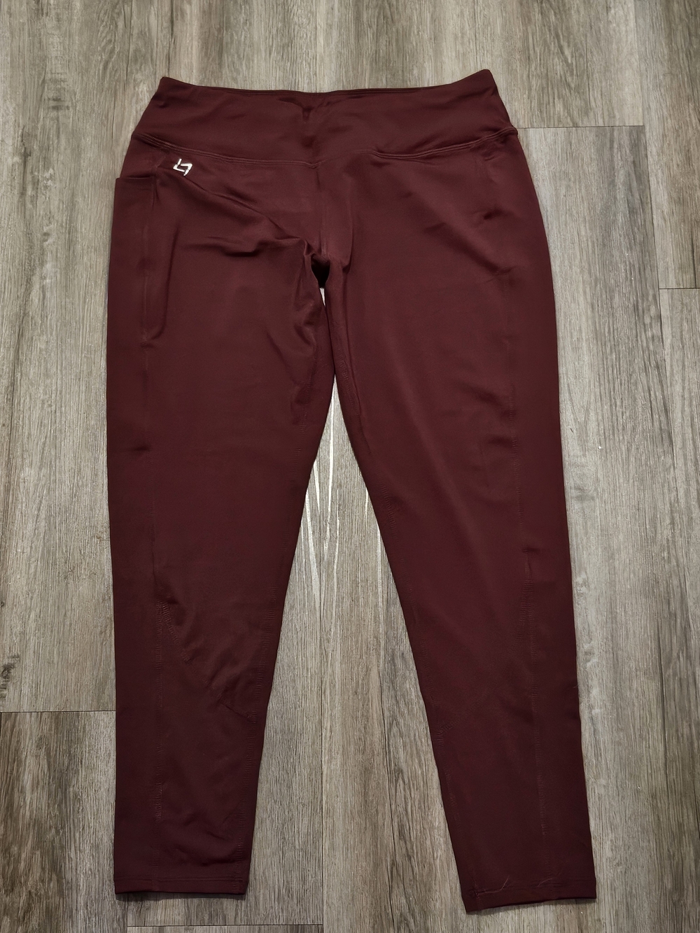 Burgundy Active Leggings with Side Pocket